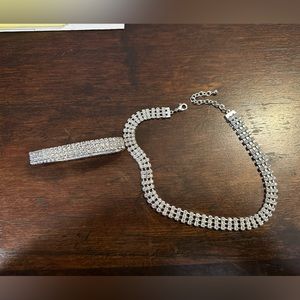 Rhinestone Choker Necklace and Bracelet